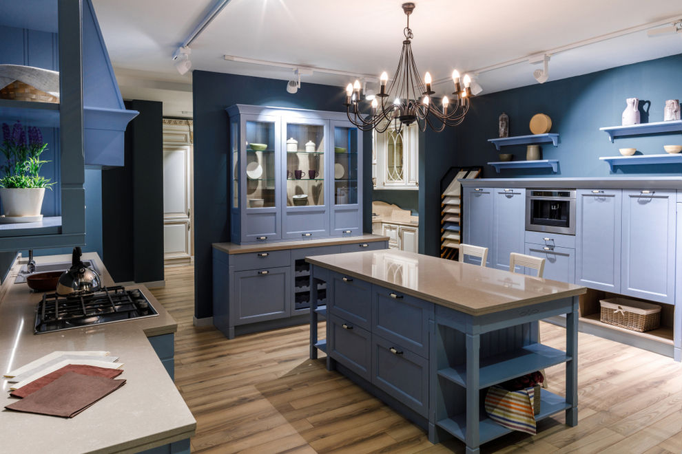 Kitchen remodel in Oceanside with blue tones