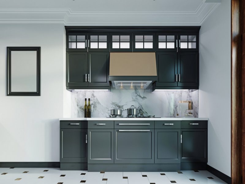 Can A Small Kitchen Look Good With Black Cabinets   Small Kitchen With Black Cabinets 800x600 